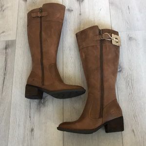 Born Two Sided Zipper Brown Boot wide calf